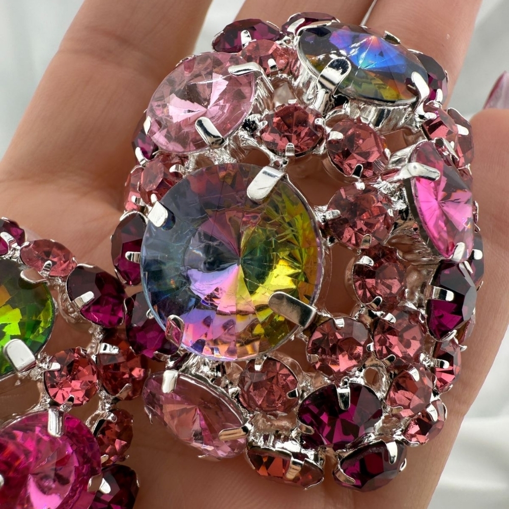 Ping Oval Multicolor Crystal Statement Earrings - image 2